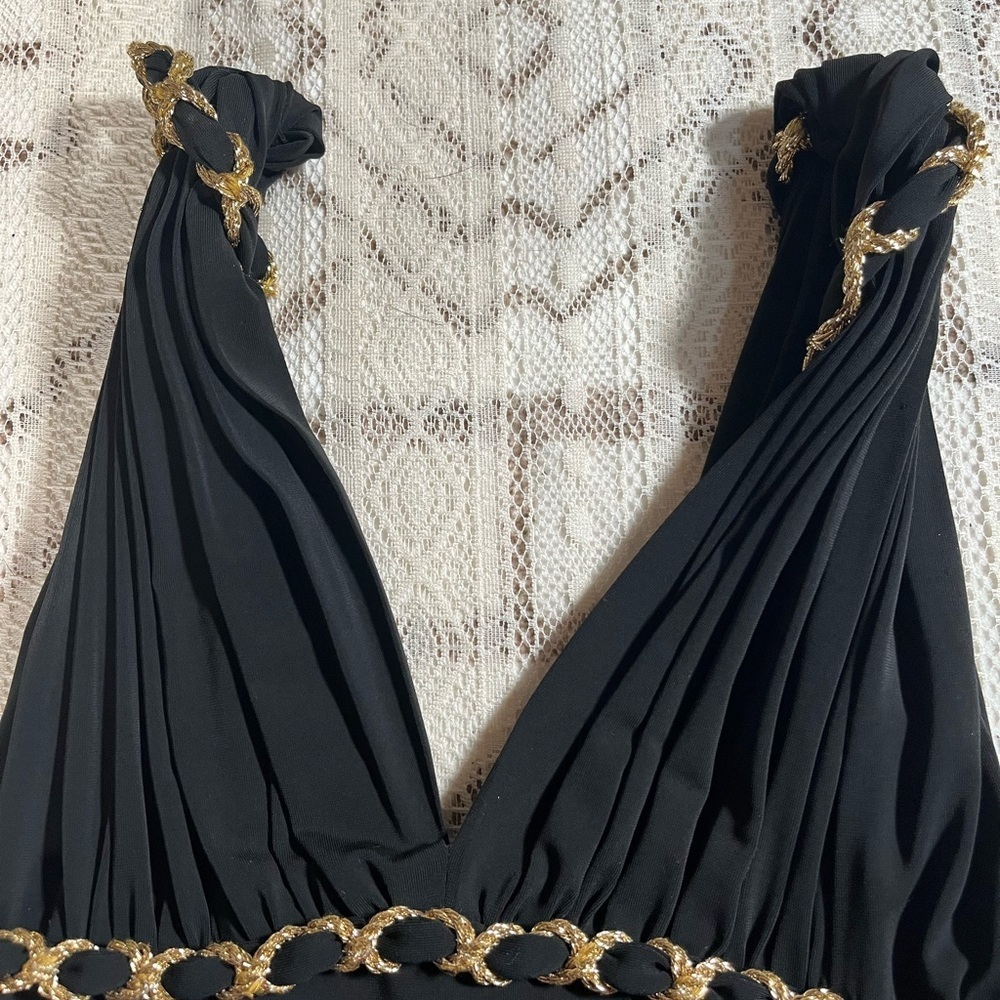 Marchesa Black and Gold Mini Dress - Picture 6 of 9